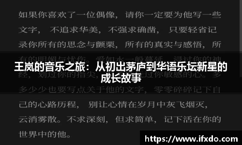 王岚的音乐之旅：从初出茅庐到华语乐坛新星的成长故事